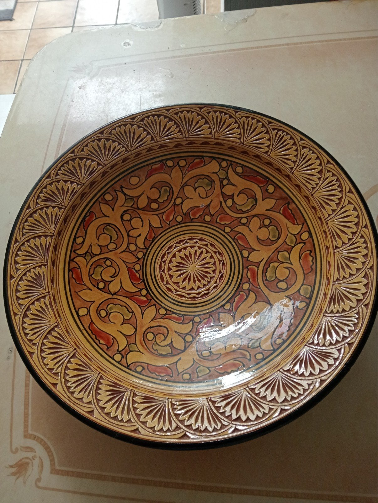 Grote Mexicaanse/Arabische Fruitschaal - 41 cm doorsnee, Ophalen