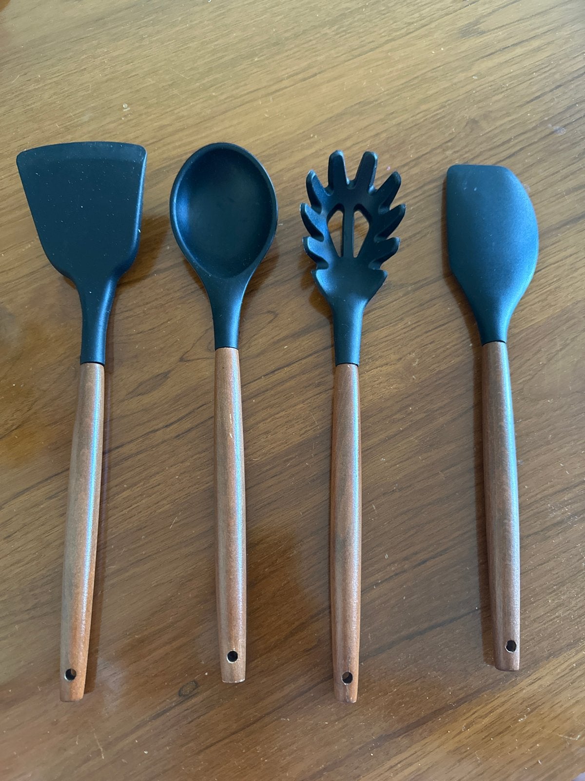 CS Kochsysteme 4-delige keukengerei set – houten handvatten, Ophalen, Hout, Nieuw, Zwart