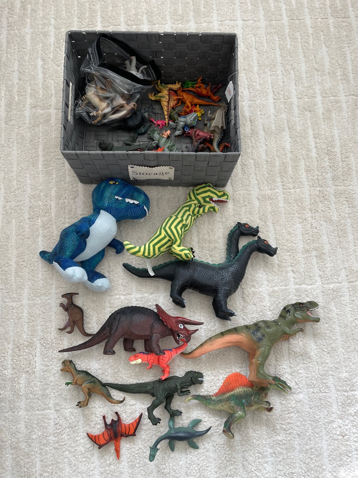 Bak vol met dinosaurus speelgoed, Ophalen of Verzenden, Gebruikt