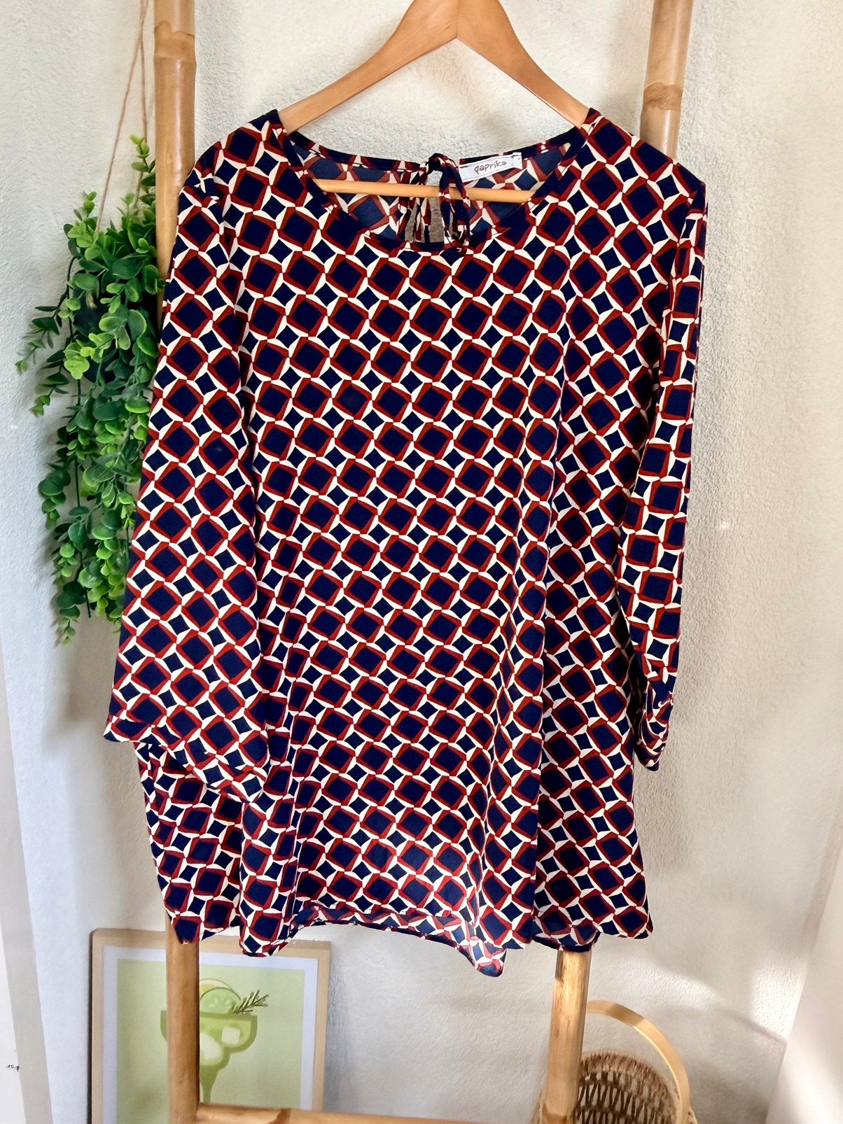 Paprika blouse maat 50/52, Ophalen of Verzenden, Zo goed als nieuw, Blauw, Blouse of Tuniek