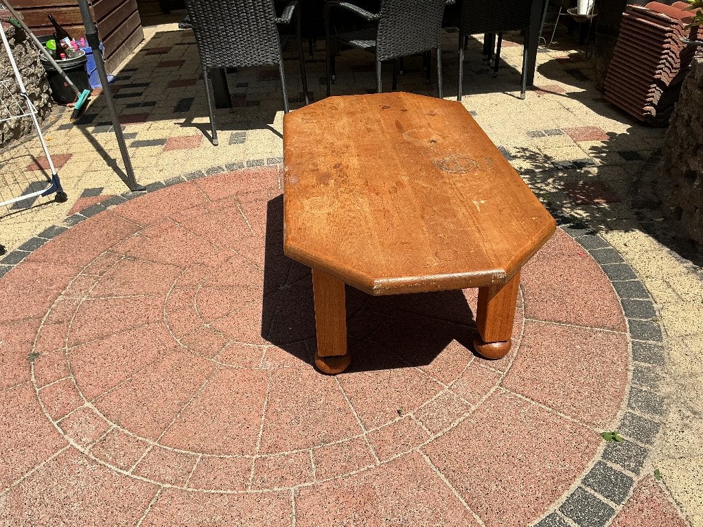 Eiken houten salon tafel, Ophalen, 50 – 75, Gebruikt, 100 tot 150 cm