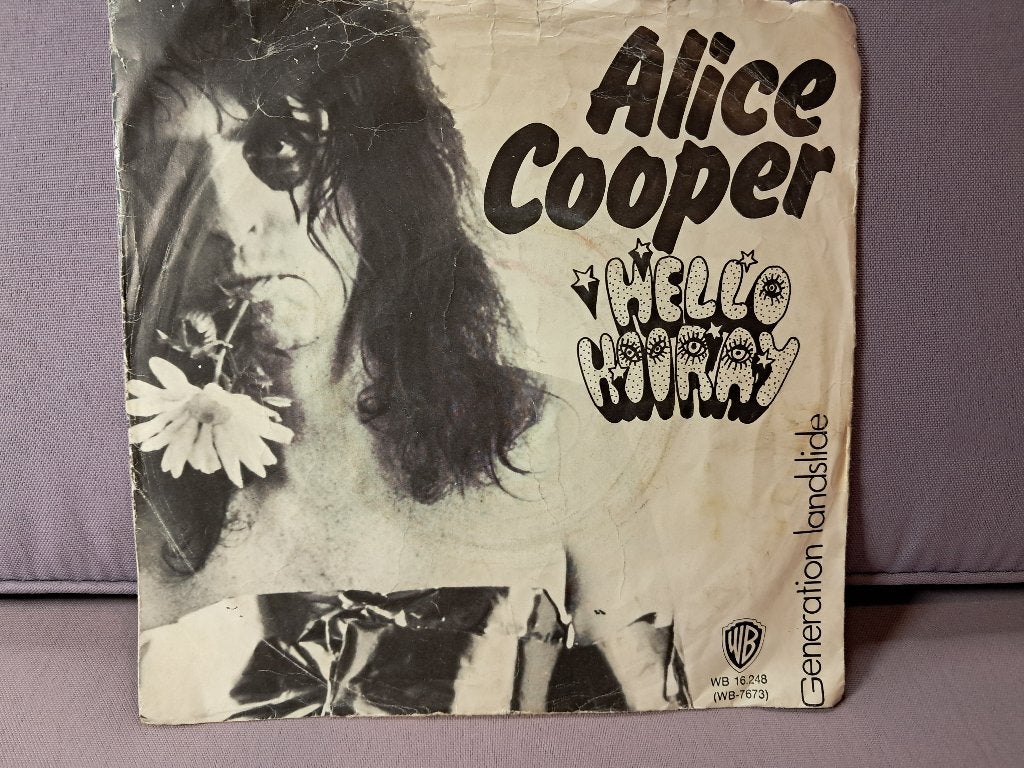 45t. Alice Cooper - Hello Hooray. ex, Gebruikt, Overige genres, 7 inch, Ophalen of Verzenden