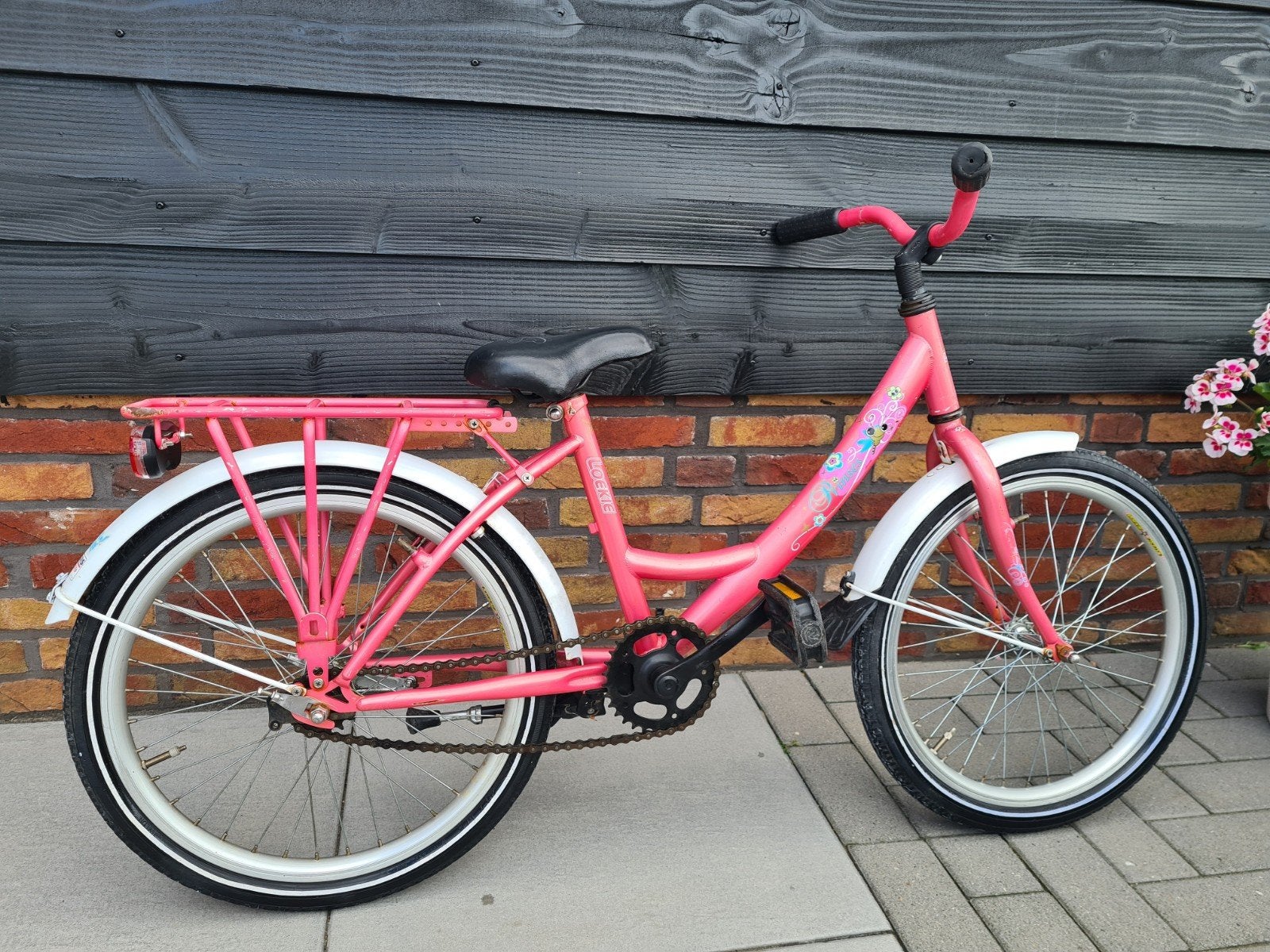 Loekie meisjesfiets 20 inch roze., Ophalen, Terugtraprem, Gebruikt, Loekie