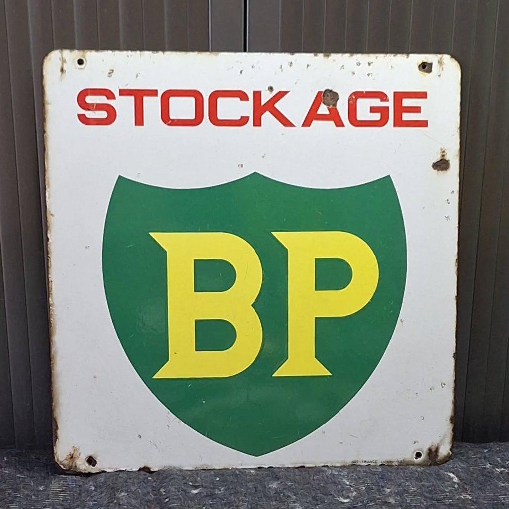 Origineel emaille reclamebord van BP️⛽️, Verzamelen, Ophalen, Reclamebord, Gebruikt, .