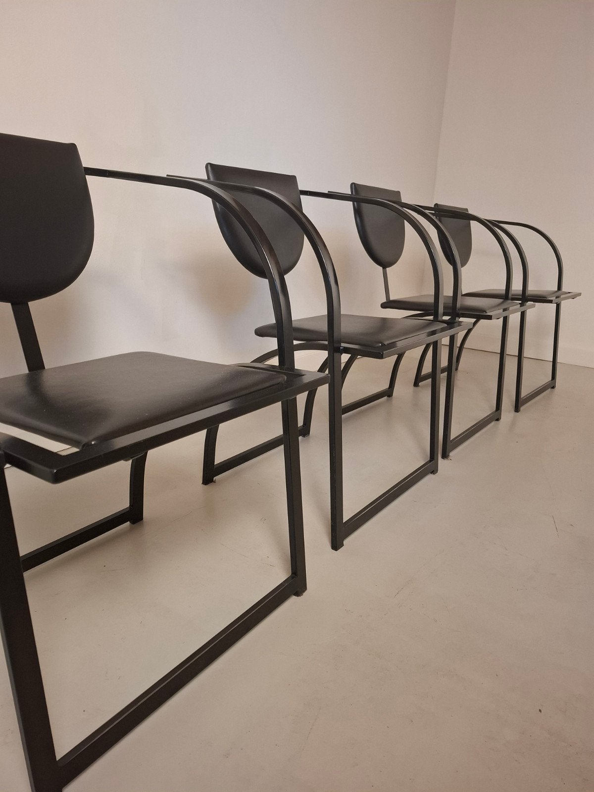 4x Vintage design stoelen KFF Design postmodern design, Ophalen of Verzenden, Gebruikt, Leer, Vier