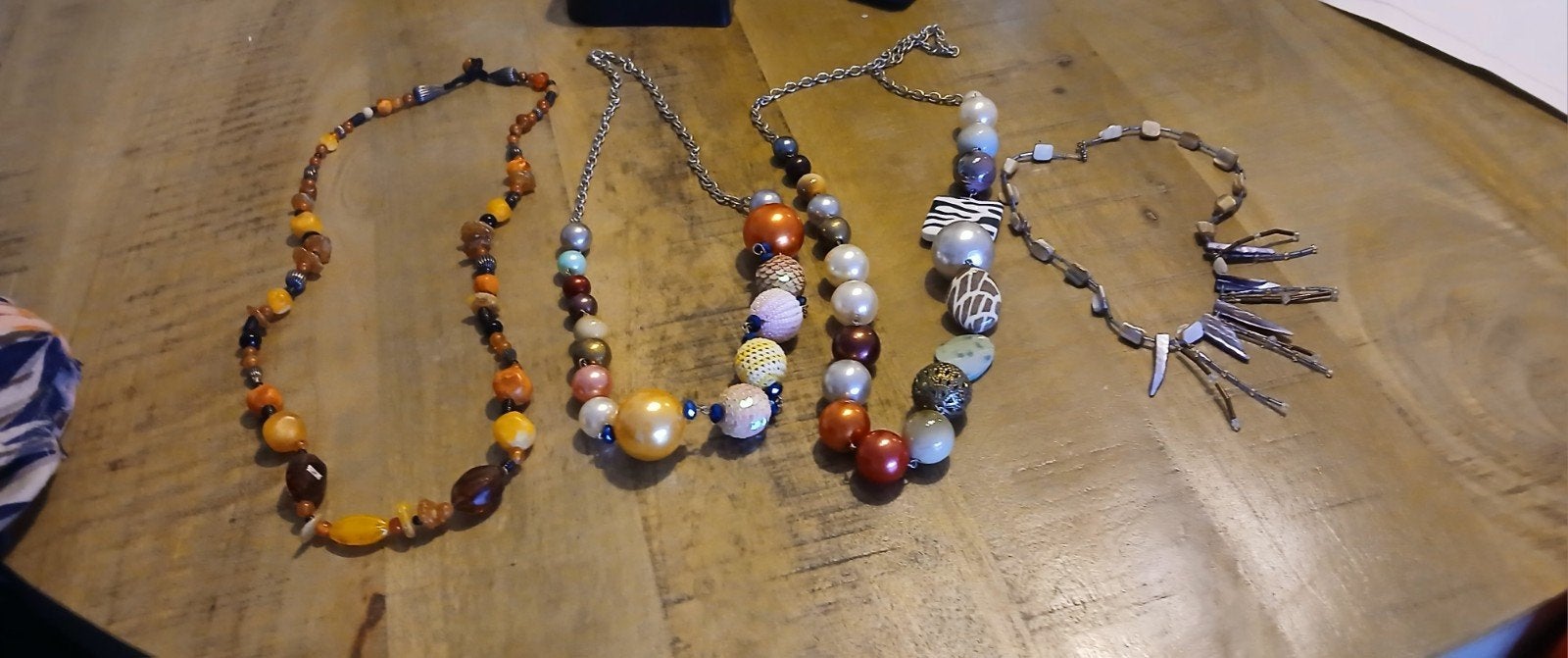 4 kettingen gekleurde stenen, Verzenden, Nieuw, Overige kleuren, Overige materialen