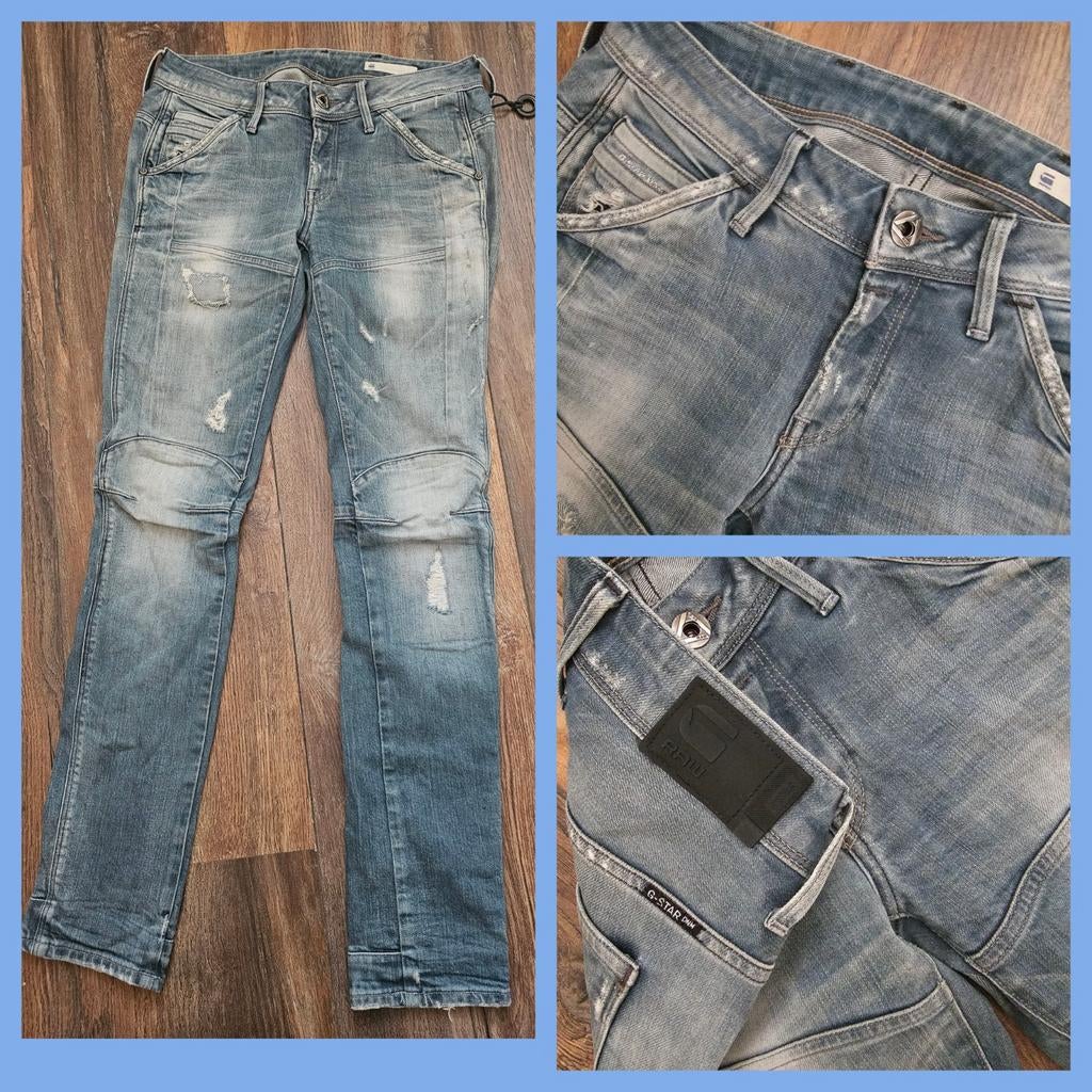 G star used look jeans mt 27, lengte 32 in zeer goede staat., Ophalen of Verzenden, Zo goed als nieuw, Blauw, W27 (confectie 34) of kleiner