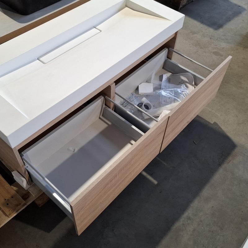 Badmeubel beack oak 120x50cm, Ophalen, 100 tot 150 cm, Zo goed als nieuw, Minder dan 100 cm