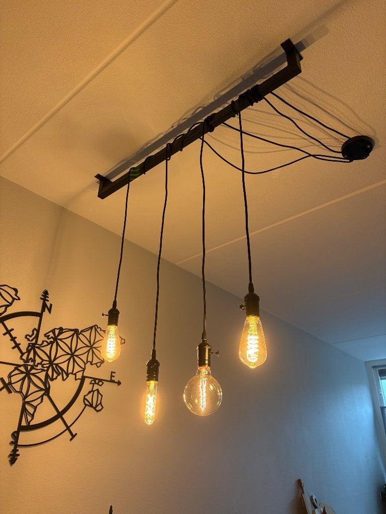 Hanglamp industrieel, loftbar, Ophalen, Gebruikt, E27 (groot), Metaal
