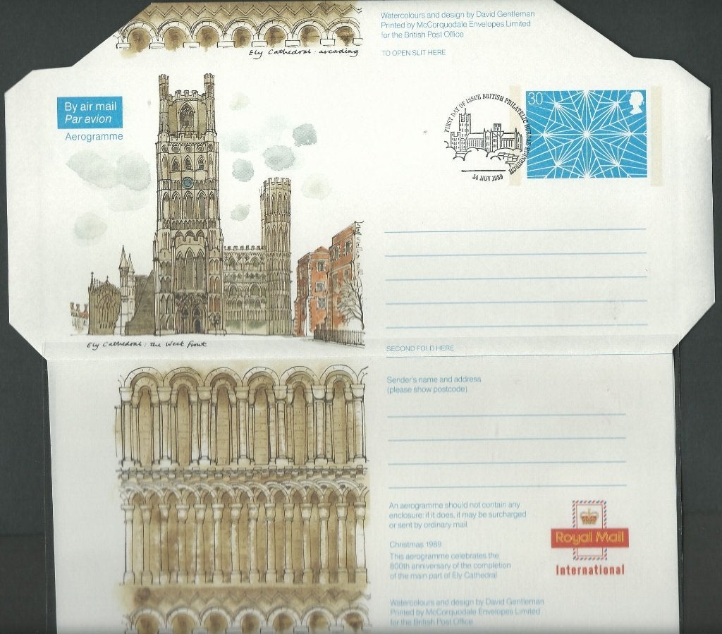 ENGELAND 1989 30p. Kerstmis Airletter, Greiner: 135 /Michel:, Verzenden, Gestempeld
