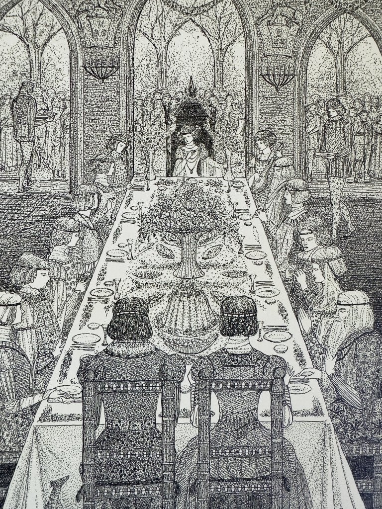 1913 – Jo Daemen, Illustratie Undine, prent sprookje, Antiek en Kunst, 40 cm, Verzenden, Origineel, 30 cm