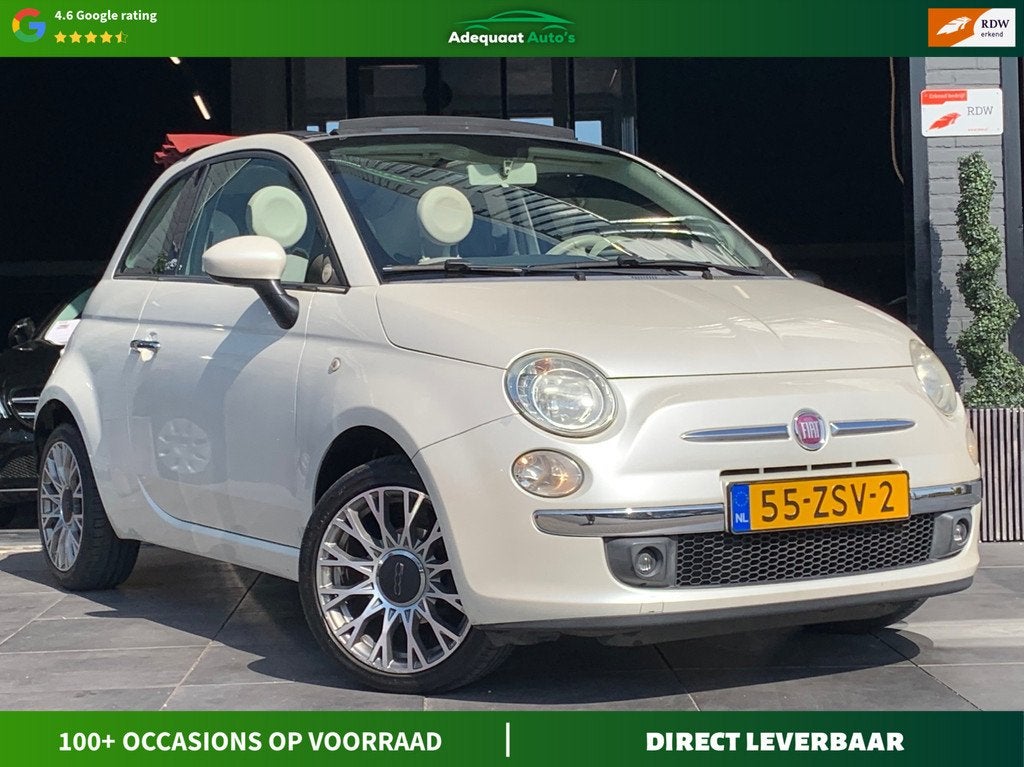 Fiat 500 C 1.2 Lounge|Cabriodak|PDC|Airco|Half Leder|El.Raam, Voorwielaandrijving, Euro 5, Gebruikt, 4 cilinders