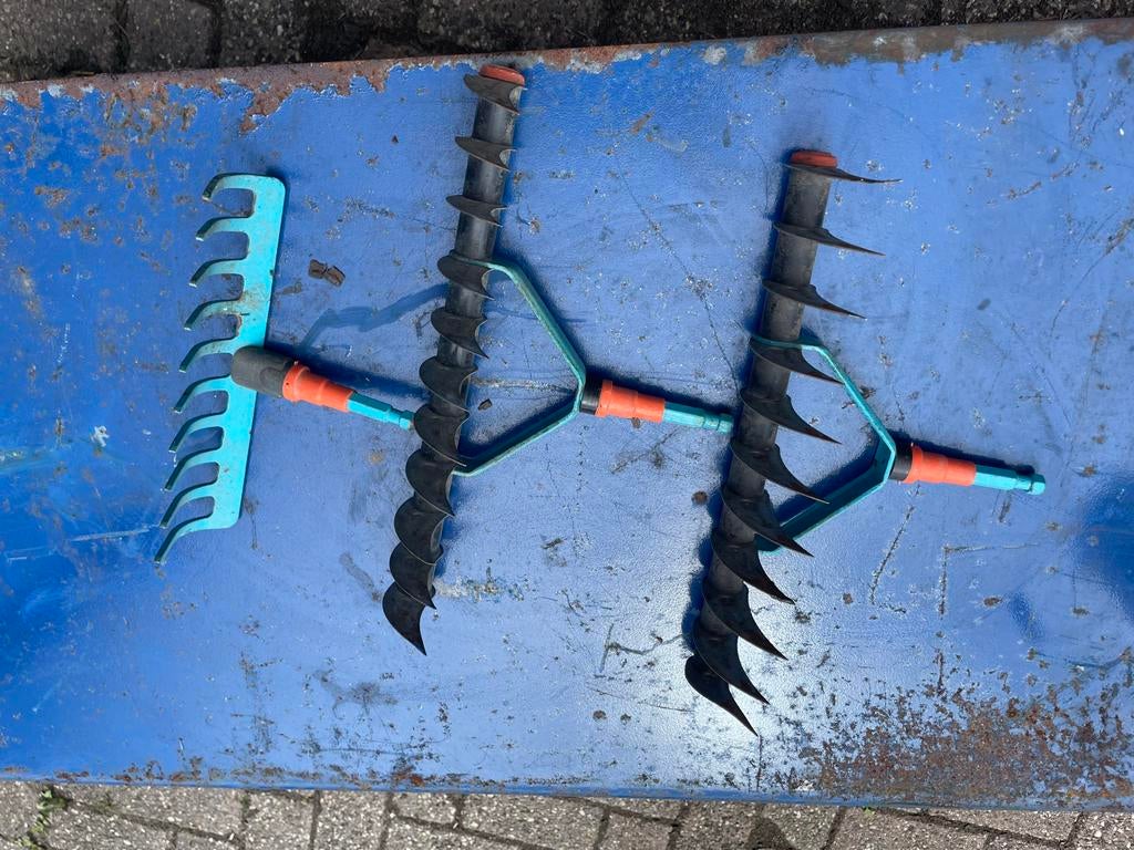 Tuinhark en verticuteerharken set, Tuin en Terras, Hand-tuingereedschap, Ophalen of Verzenden, Zo goed als nieuw, Hark