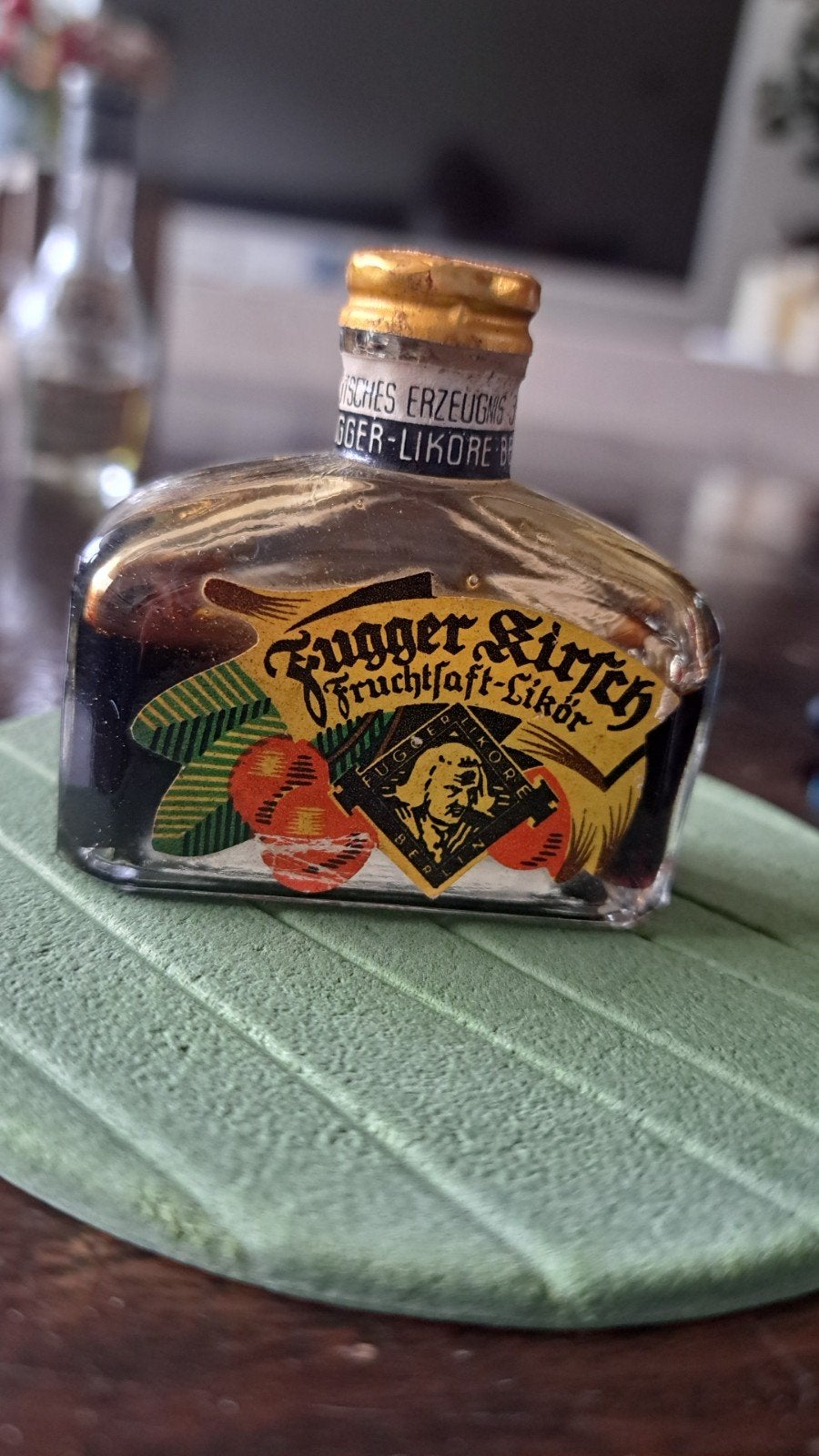 Vintage Fugger Kirsch Fruchtsaft-Likör Miniatuurflesje, Antiek en Kunst, Ophalen of Verzenden