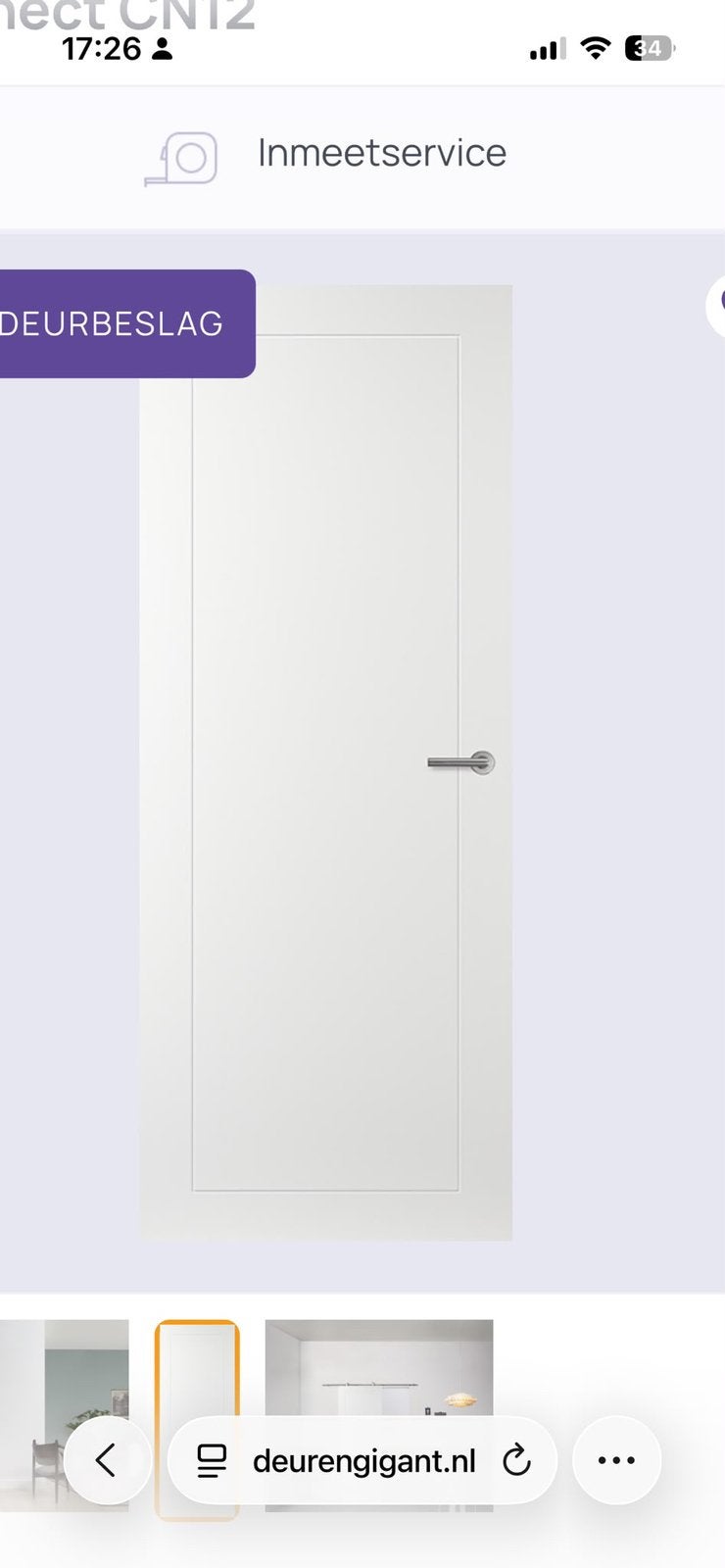 Nieuwe binnendeur 2315x880 mm, rechtsdraaiend, extra wit,, Ophalen, 80 tot 100 cm, 215 cm of meer, Binnendeur