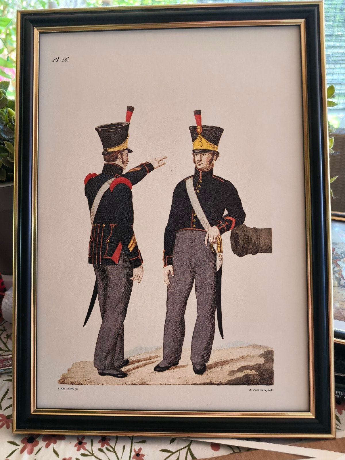 Antieke militaire print - Pl. 26, Antiek en Kunst, Portret of Personen, Ophalen of Verzenden, Klassiek, Print