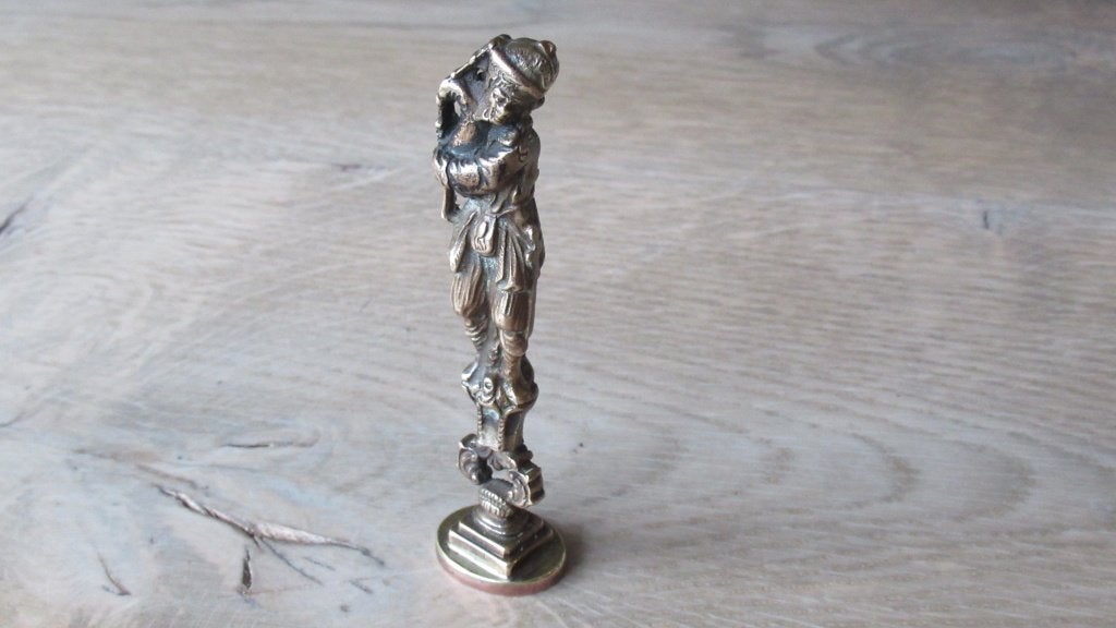 Bronzen lakstempel plm 1800  met adelijk familiewapen, Ophalen of Verzenden