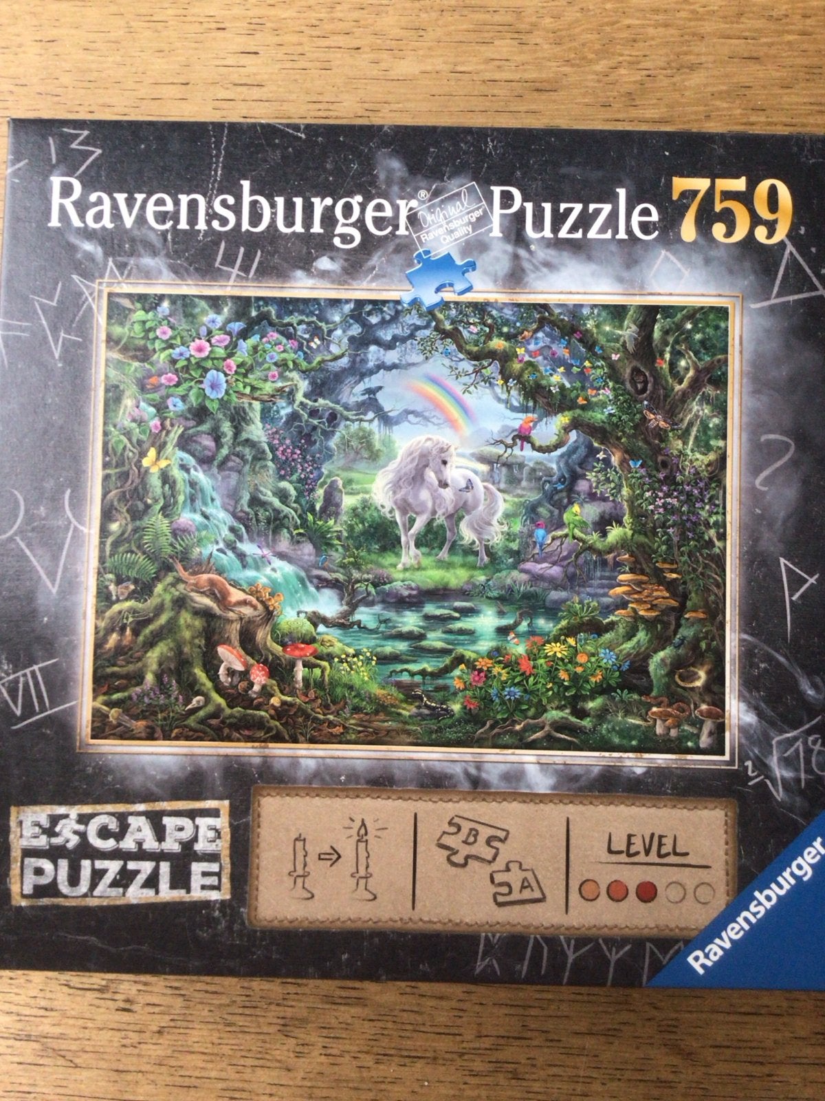 Ravensburger Escape Puzzle 759 - Eenhoorn Mysterie, Ophalen, 500 t/m 1500 stukjes, Gebruikt