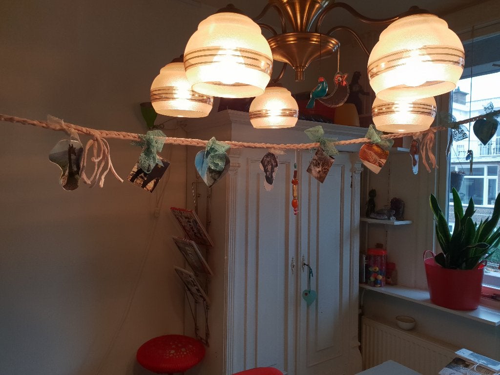 kroonluchter retro, Ophalen, Gebruikt, Glas, Jaren 50