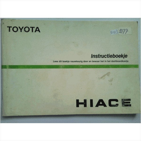 Toyota Hiace Instructieboekje 1987 #1 Nederlands, Ophalen of Verzenden