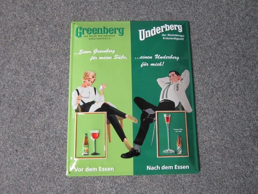 UNDERBERG BLIKKEN RECLAMEBORD, Verzamelen, Ophalen, Nieuw, Reclamebord