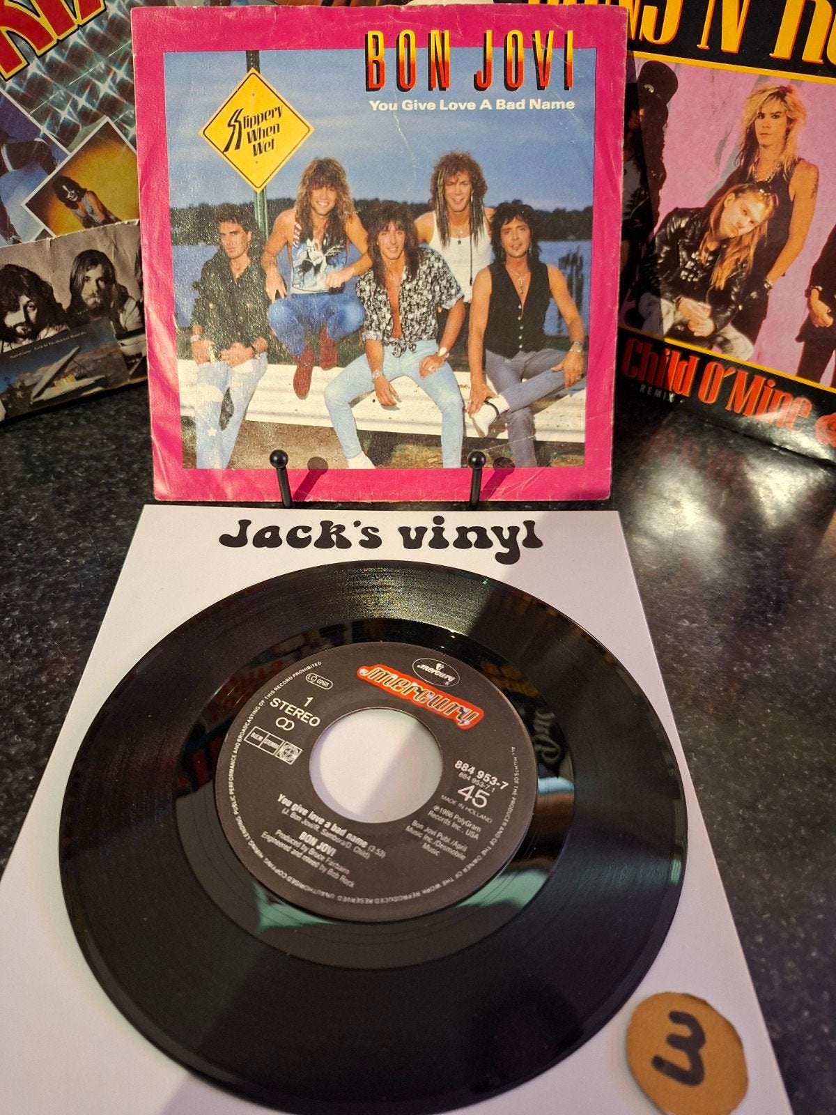 Bon Jovi - You Give Love A Bad Name (Vinyl Single)1986, Cd's en Dvd's, Vinyl | Rock, Fotohoes, Ophalen of Verzenden, Zo goed als nieuw