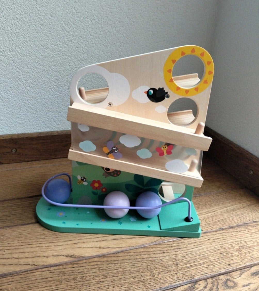 Janod Houten Ballenbaan met Dieren Thema, Ophalen of Verzenden, Zo goed als nieuw, Overige typen