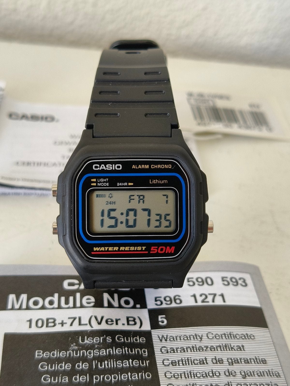 Casio W-59-1VQES Digitaal Horloge - Nieuw in Doos, Casio, Kunststof, Polshorloge, Nieuw