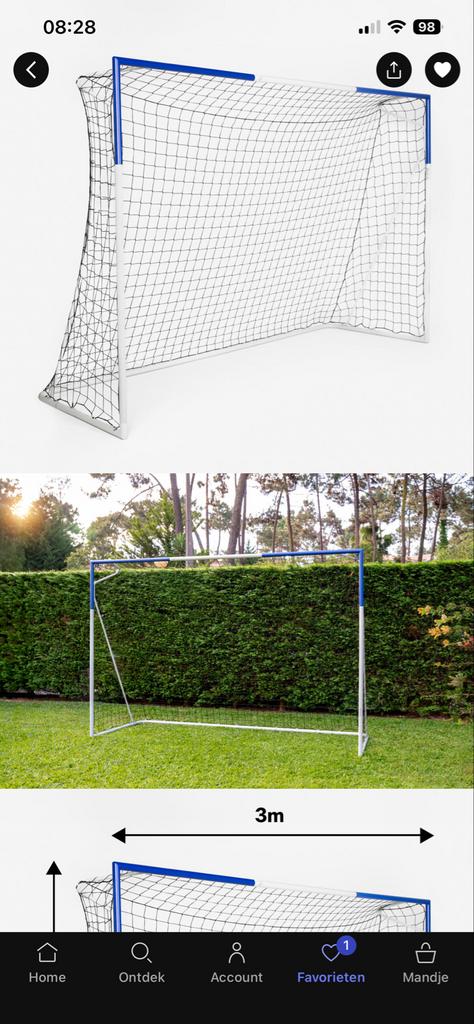 NIEUW- Voetbaldoel Classic Goal maat L (300x200cm), Maat L, Ophalen of Verzenden, Zo goed als nieuw, Clubaccessoires