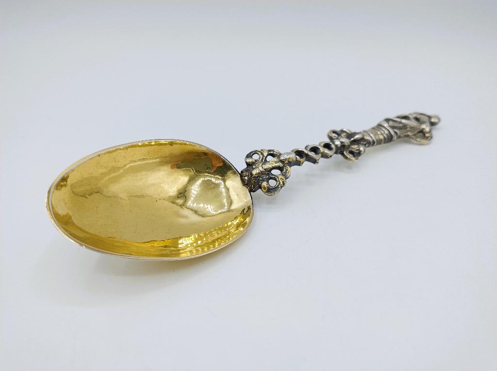 Zilveren gelegenheidslepel, B. Feenstra, Makkum, 1801, Antiek en Kunst, Verzenden, Zilver