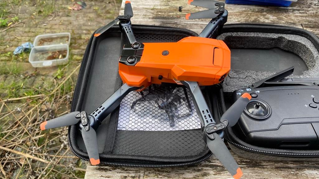 Oranje drone met 5.0 camera en opbergcase, Ophalen, Zo goed als nieuw, Elektrisch
