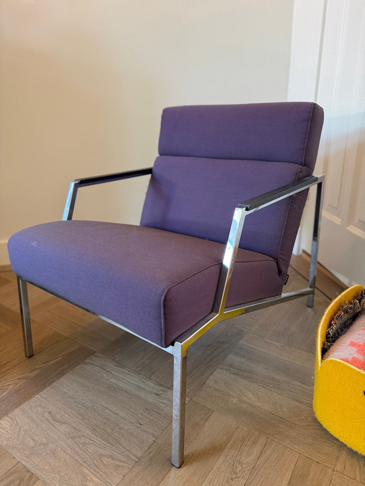 Harvink stoel - paars met chromen frame, Ophalen, Gebruikt, Overige kleuren, Eén