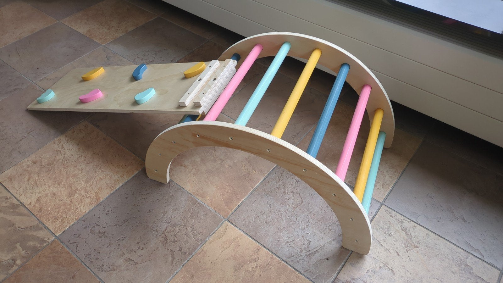 Klimrek met glijbaan/klimwand voor kinderen, Ophalen, Zo goed als nieuw, Bouwen
