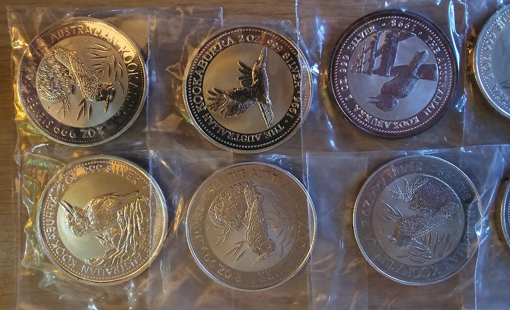 Kookaburra 2 oz .999 zilveren munten, Ophalen of Verzenden, Zilver