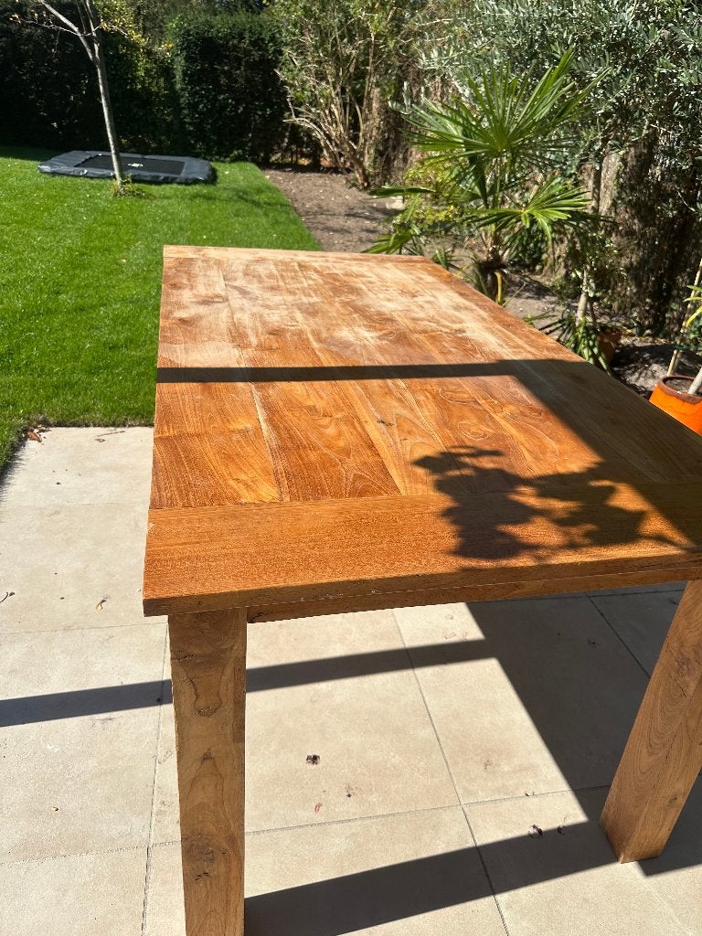 teak houten eettafel, Ophalen, Gebruikt, Teakhout, 50 tot 100 cm