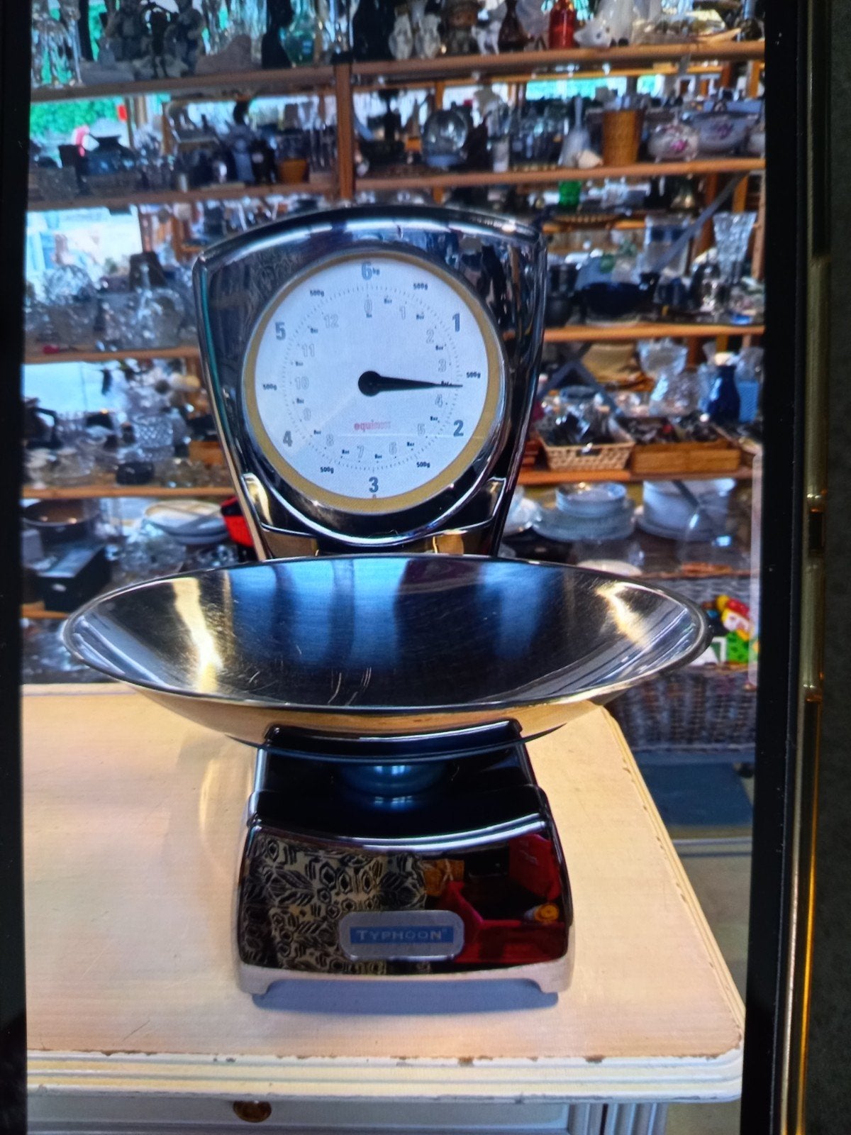 Vintage Weegschaal Typhoon, Ophalen, 500 gram of grover, Personenweegschaal, Minder dan 10 kg