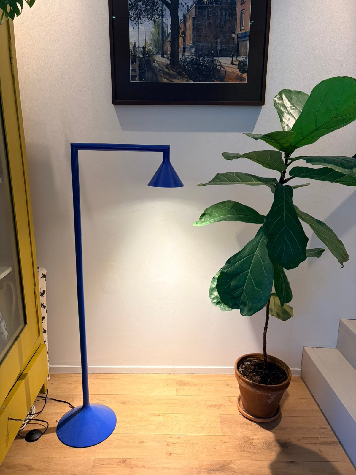 Ikea lamp blauw - PS collectie 2026, Huis en Inrichting, Lampen | Vloerlampen, Ophalen, GU10, Zo goed als nieuw, Metaal