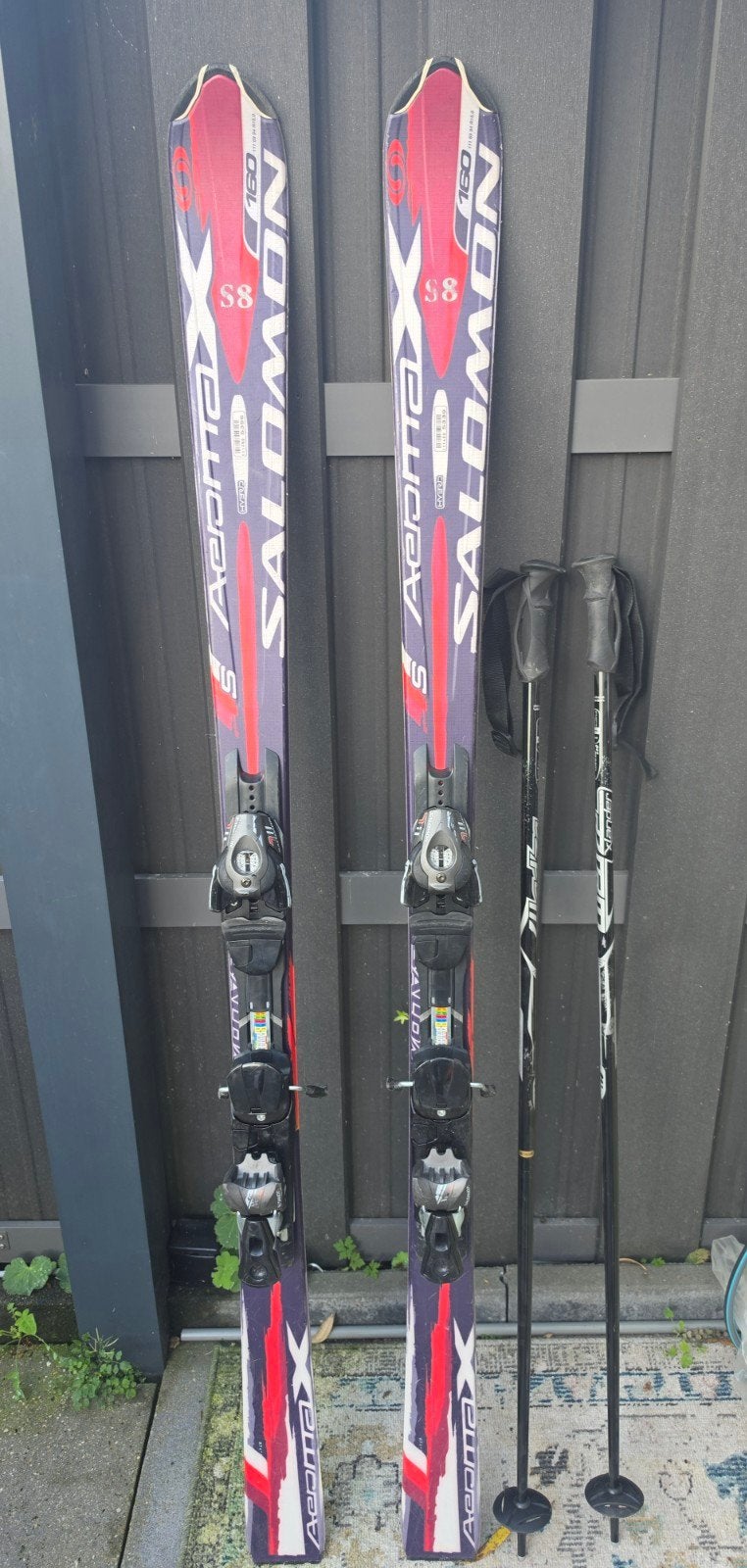 Salomon Aeromax S8 ski's 160 cm met bindingen en stokken, Ophalen, 160 tot 180 cm, Gebruikt, Salomon