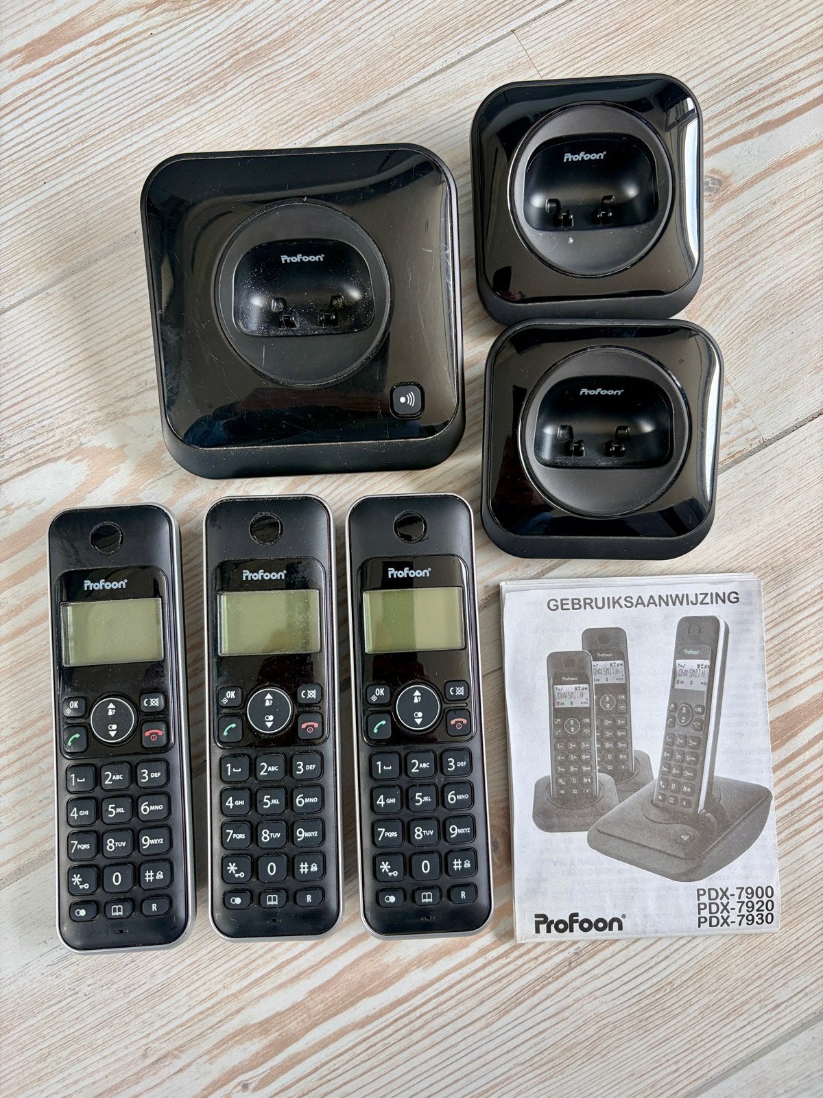 Profoon PDX-7930 draadloze huistelefoonset met 3 handsets, Telecommunicatie, Ophalen of Verzenden, Zo goed als nieuw, 3 handsets