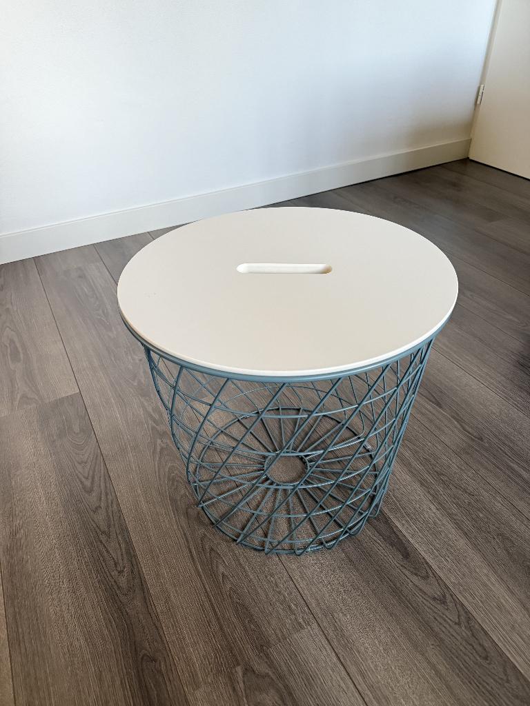 Opbergtafel KVISTBRO groen/wit, 44 cm, Huis en Inrichting, Ophalen, Minder dan 55 cm, Gebruikt, Rond