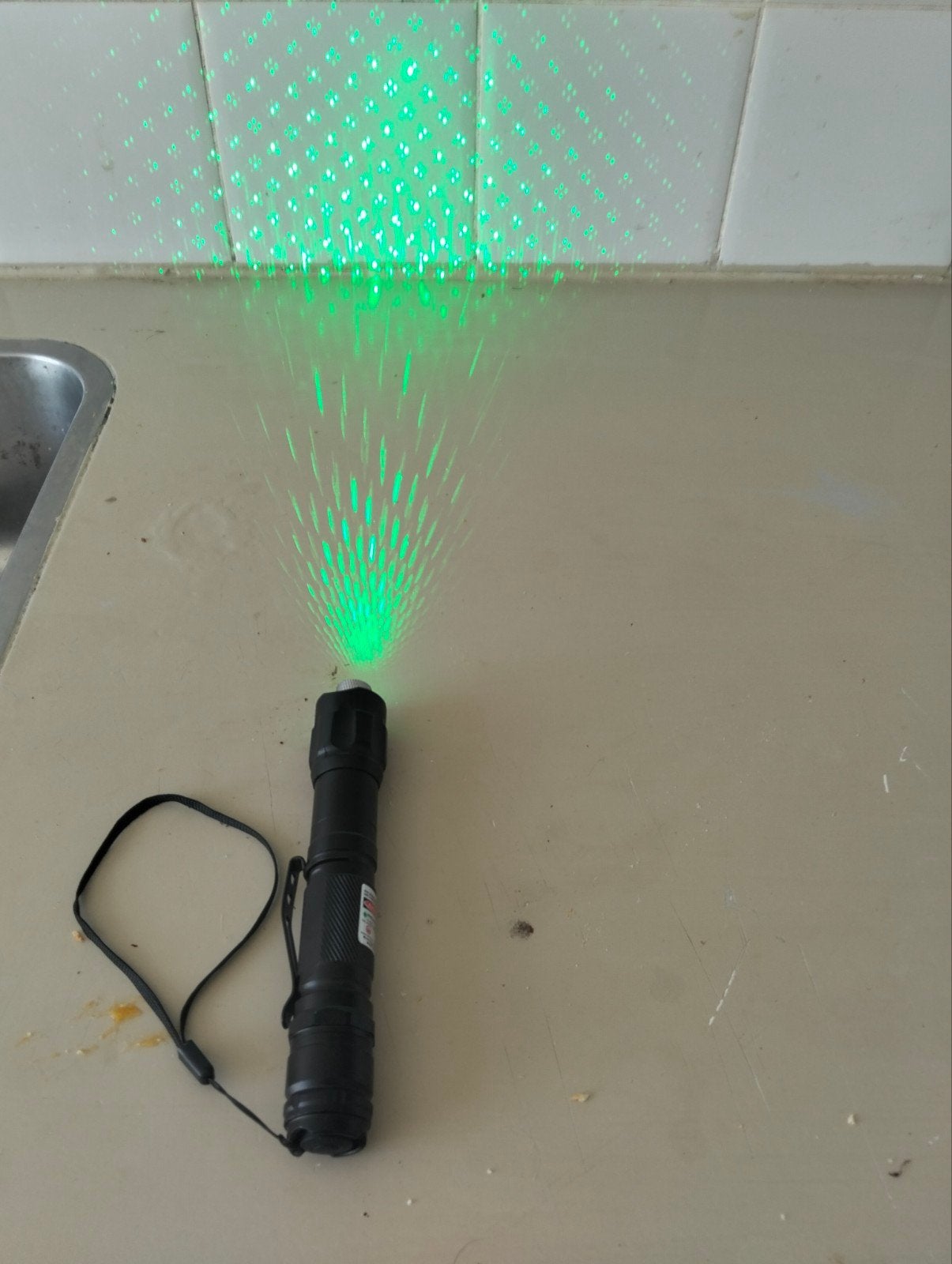 Groene Laserpen met Oplaadbare Batterij en Lader, Ophalen, Nieuw, Batterij