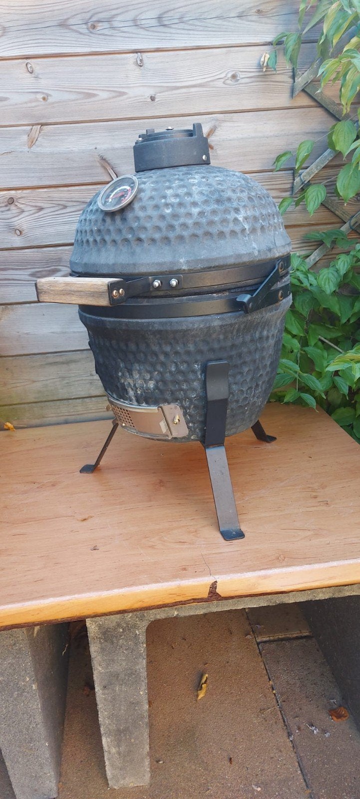 Mini Kamado mini,zwart, Tuin en Terras, Houtskoolbarbecues, Ophalen, Gebruikt, Onbekend