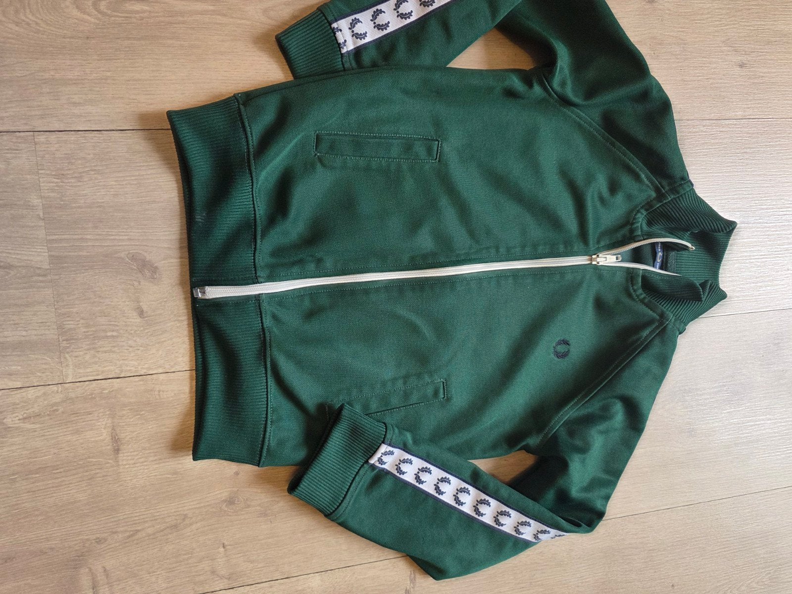 Fred Perry Trainingsjack - Groen - Maat 4-5 jaar, Ophalen of Verzenden, Zo goed als nieuw, Fred Perry, Jongen of Meisje