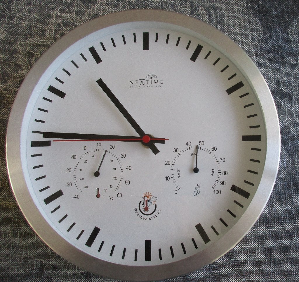 NeXtime "Radio Control Weerstation" wandklok - 25 cm, Ophalen of Verzenden, Weerstation