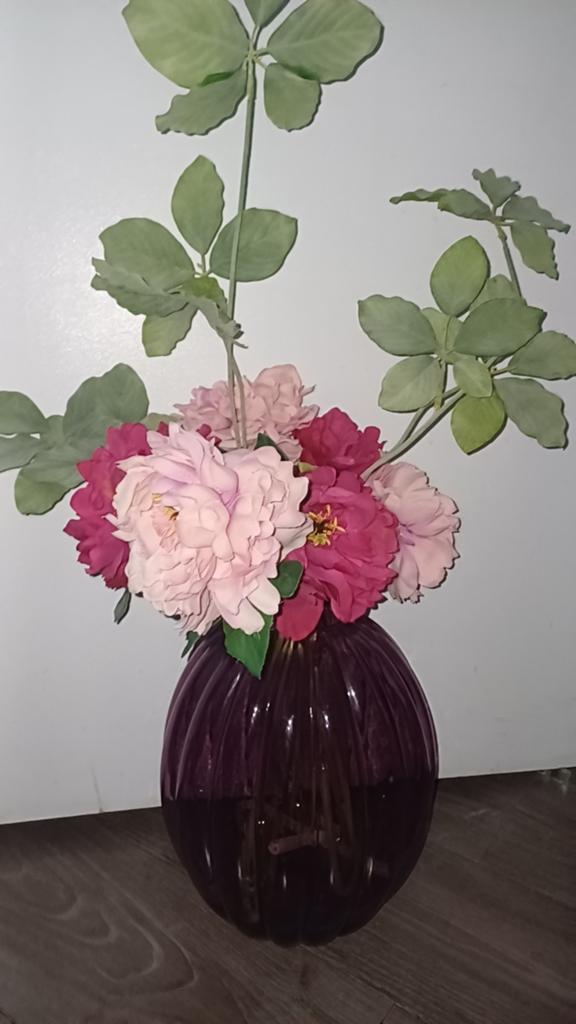 Vaas met bloemen, Ophalen, Zo goed als nieuw, Overige kleuren, Glas