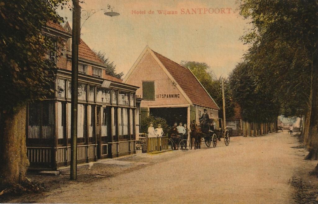 Santpoort bij Bloemendaal Hotel Wijman koets paard, Ophalen of Verzenden, Voor 1920, Ongelopen, Noord-Holland