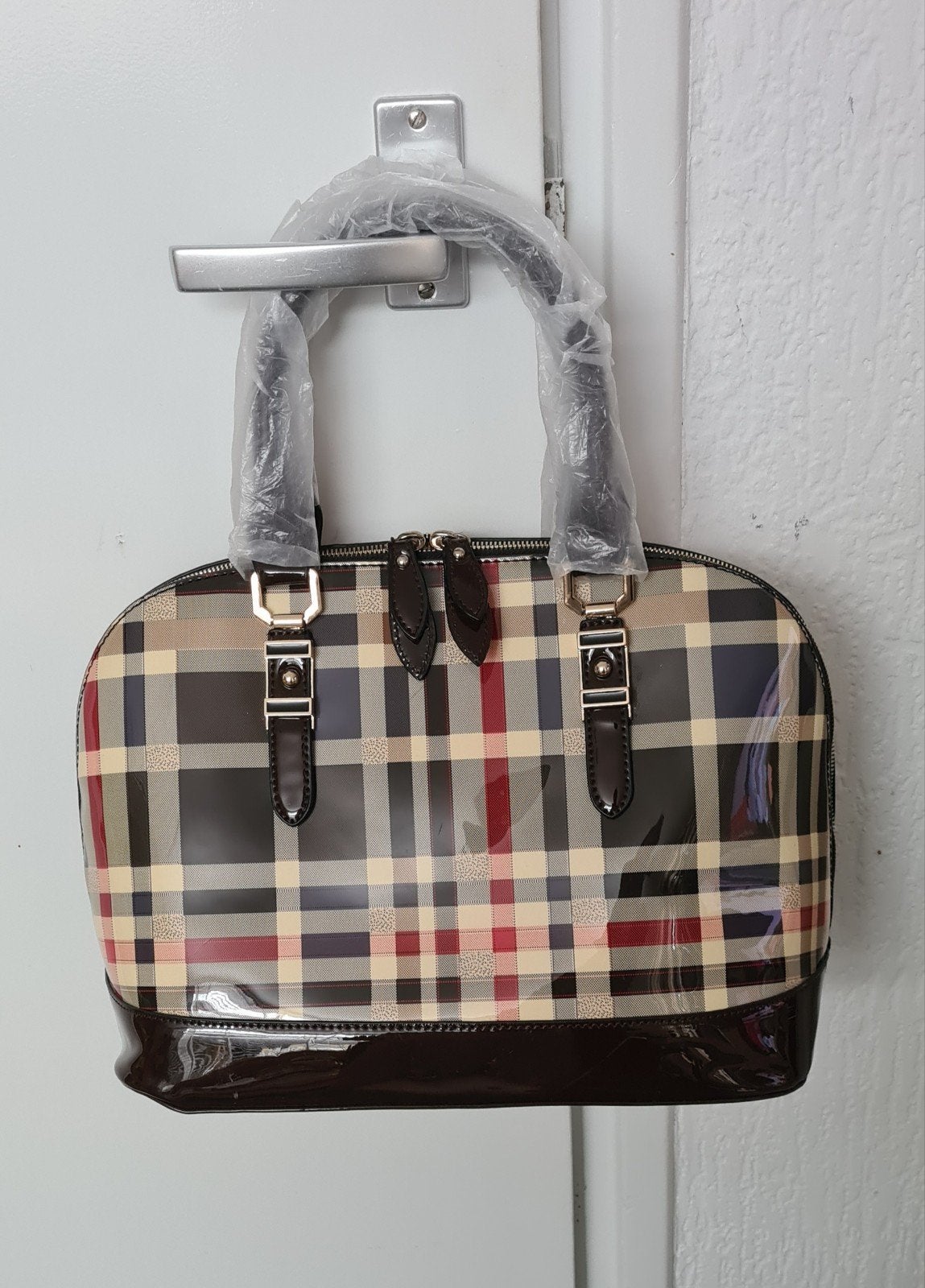 Nieuwe geruite handtas - Nooit gedragen!, Ophalen of Verzenden, Nieuw, Overige kleuren, Handtas