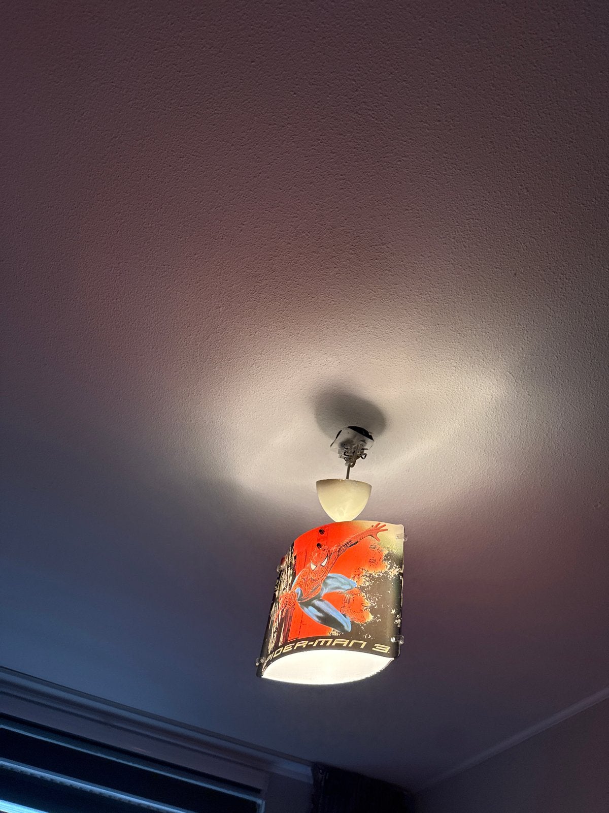 Spiderman Plafondlamp voor Kinderkamer, Ophalen of Verzenden, Gebruikt, Kunststof, E27 (groot)