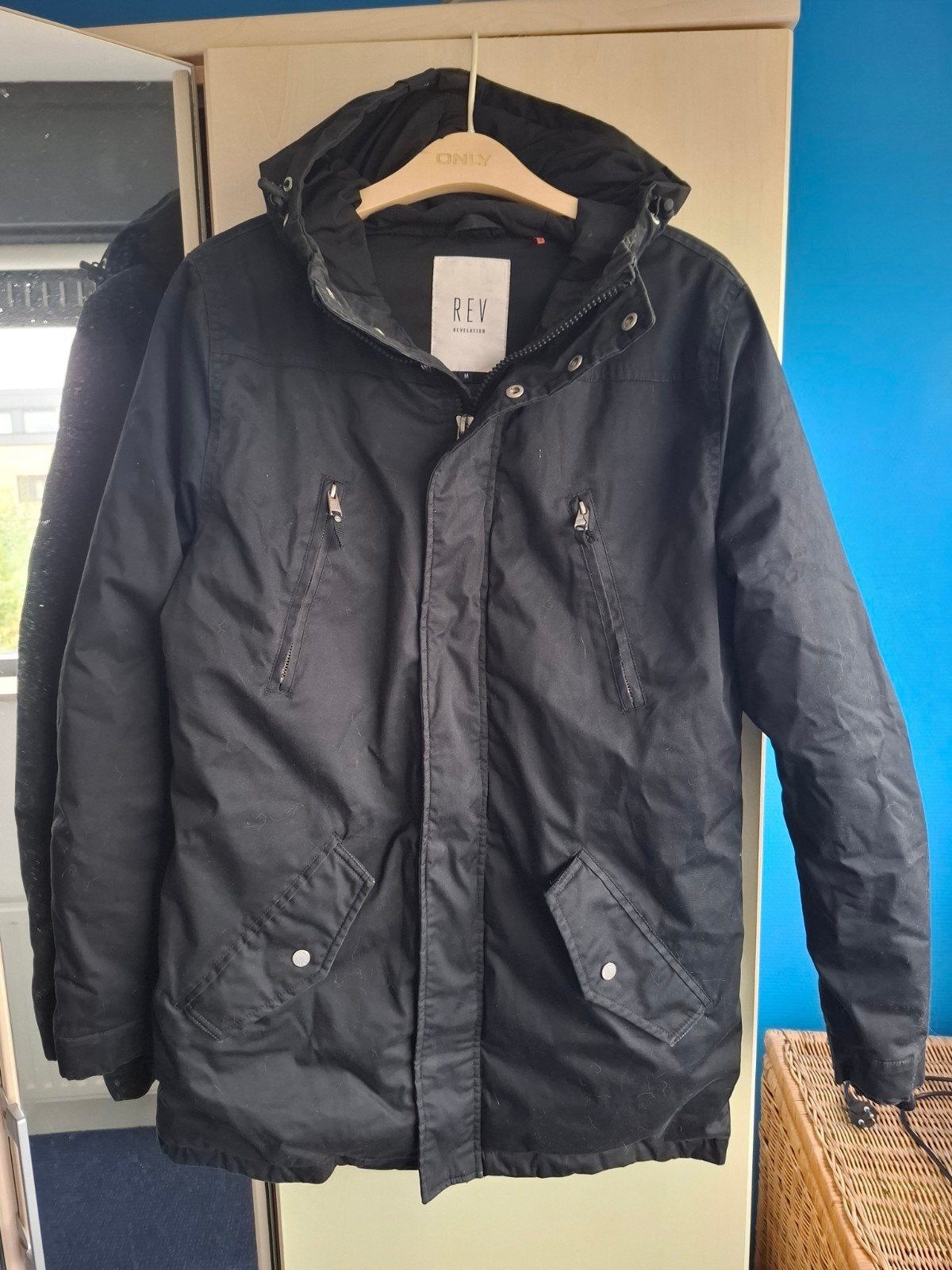 revelation heren winterjas parka maat L, Maat 52/54 (L), Zwart, Ophalen of Verzenden, Gedragen