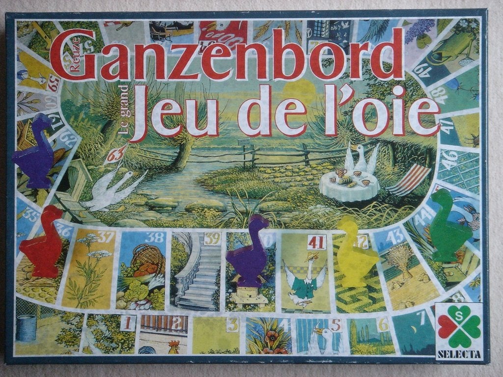 LEUK: REUZE Ganzenbord XXL met Grote Houten speelstukken!!!, Een of twee spelers, Ophalen of Verzenden, Gebruikt, Selecta